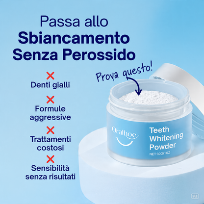 Polvere per sbiancamento denti